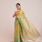 Hiral Fashion Olive Chanderi Cotton Blend Geomatric Digital Printed Saree | Swadesiicart