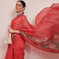 Hiral Fashion Red Chanderi Cotton Blend Fruits Digital Printed Saree | Swadesiicart