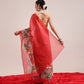 Hiral Fashion Red Chanderi Cotton Blend Fruits Digital Printed Saree | Swadesiicart