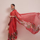 Hiral Fashion Red Chanderi Cotton Blend Fruits Digital Printed Saree | Swadesiicart