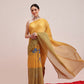 Hiral Fashion Yellow Chanderi Cotton Blend Abstract Digital Printed Saree | Swadesiicart