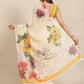Hiral Fashion Cream Bollywood Chiffon Floral Digital Printed Saree | Swadesiicart