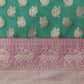 Turquoise Pure Silk Woven Zari Design Animal Saree with Unstitched Blouse - Hiral Fashion | Swadesiicart