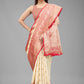 White Pure Silk Woven Zari Design Animal Saree with Unstitched Blouse - Hiral Fashion | Swadesiicart