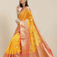 Yellow Pure Silk Woven Zari Design Floral Saree with Unstitched Blouse - Hiral Fashion | Swadesiicart