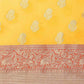 Yellow Pure Silk Woven Zari Design Floral Saree with Unstitched Blouse - Hiral Fashion | Swadesiicart