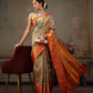 Green Pure Silk Woven Zari Design Geomatric Saree with Unstitched Blouse - Hiral Fashion | Swadesiicart