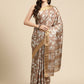 Brown Silk Blend Digital Print Floral Saree with Unstitched Blouse - Hiral Fashion | Swadesiicart