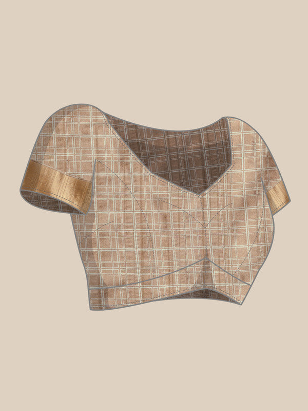 Brown Silk Blend Digital Print Floral Saree with Unstitched Blouse - Hiral Fashion | Swadesiicart