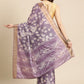 Lavender Silk Blend Digital Print Floral Saree with Unstitched Blouse - Hiral Fashion | Swadesiicart