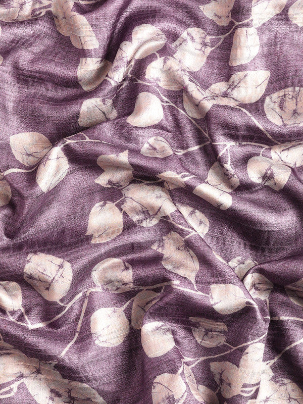 Lavender Silk Blend Digital Print Floral Saree with Unstitched Blouse - Hiral Fashion | Swadesiicart