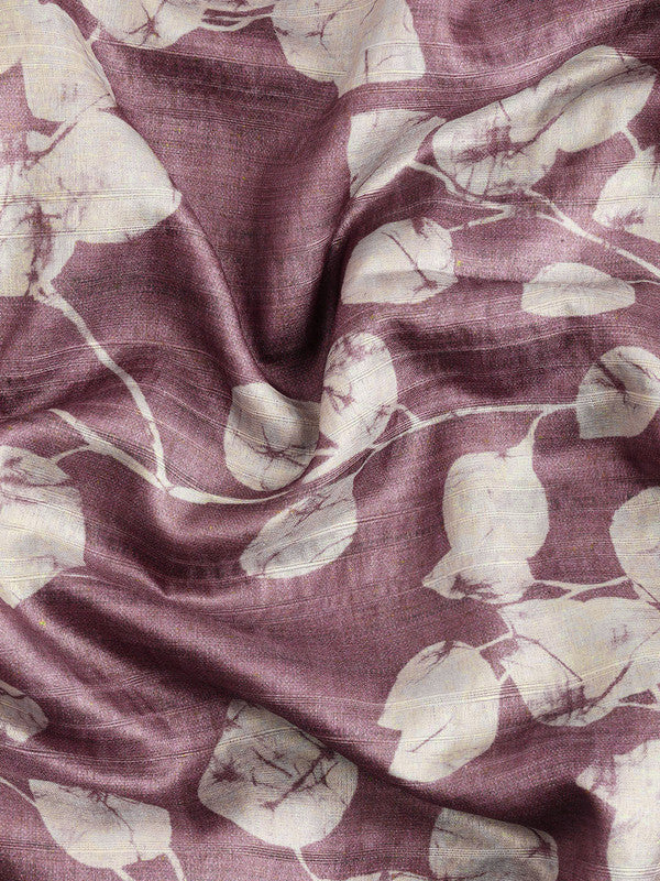 Purple Silk Blend Digital Print Floral Saree with Unstitched Blouse - Hiral Fashion | Swadesiicart