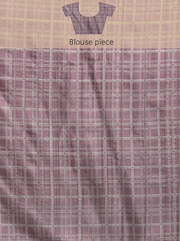 Purple Silk Blend Digital Print Floral Saree with Unstitched Blouse - Hiral Fashion | Swadesiicart