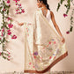 Hiral Fashion Beige Banarasi Art Silk Floral Digital Printed Saree | Swadesiicart