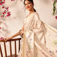 Hiral Fashion Beige Banarasi Art Silk Floral Digital Printed Saree | Swadesiicart