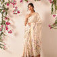 Hiral Fashion Beige Banarasi Art Silk Floral Digital Printed Saree | Swadesiicart