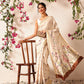 Hiral Fashion Beige Banarasi Art Silk Floral Digital Printed Saree | Swadesiicart