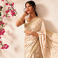 Hiral Fashion Beige Banarasi Art Silk Floral Digital Printed Saree | Swadesiicart