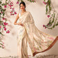 Hiral Fashion Beige Banarasi Art Silk Floral Digital Printed Saree | Swadesiicart