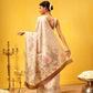Hiral Fashion Beige Banarasi Art Silk Floral Digital Printed Saree | Swadesiicart