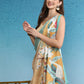 Beige Tusser Silk Digital Print Animal Print Saree with Unstitched Blouse - Hiral Fashion | Swadesiicart