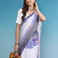 Lavender Tusser Silk Digital Print Floral Saree with Unstitched Blouse - Hiral Fashion | Swadesiicart