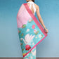 Pink Tusser Silk Digital Print Animal Print Saree with Unstitched Blouse - Hiral Fashion | Swadesiicart
