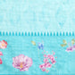 Turquoise Tusser Silk Digital Print Floral Saree with Unstitched Blouse - Hiral Fashion | Swadesiicart