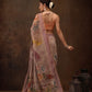 Beige Cotton Blend Digital Print Floral Saree with Unstitched Blouse - Hiral Fashion | Swadesiicart