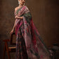 Multicolor Silk Blend Digital Print Floral Saree with Unstitched Blouse - Hiral Fashion | Swadesiicart