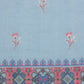 Sky Blue Cotton Blend Digital Print Floral Saree with Unstitched Blouse - Hiral Fashion | Swadesiicart