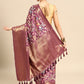 Purple Kanchipuram Silk Digital Print Floral Saree with Unstitched Blouse - Hiral Fashion | Swadesiicart