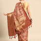 Maroon Kanchipuram Silk Digital Print Abstract Saree with Unstitched Blouse - Hiral Fashion | Swadesiicart