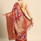 Multicolor Kanchipuram Silk Digital Print Paisely Saree with Unstitched Blouse - Hiral Fashion | Swadesiicart