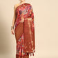 Multicolor Kanchipuram Silk Digital Print Paisely Saree with Unstitched Blouse - Hiral Fashion | Swadesiicart