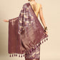 Beige Kanchipuram Silk Digital Print Geomatric Saree with Unstitched Blouse - Hiral Fashion | Swadesiicart