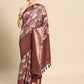 Beige Kanchipuram Silk Digital Print Geomatric Saree with Unstitched Blouse - Hiral Fashion | Swadesiicart