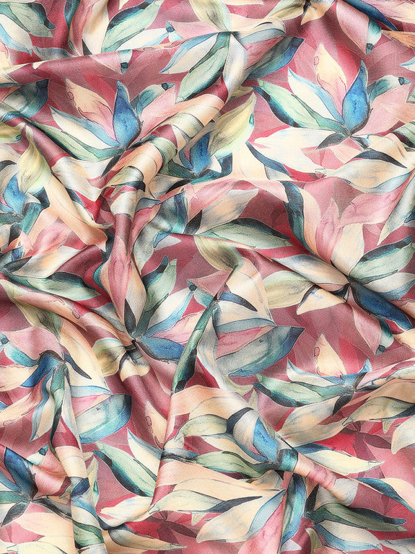 Multicolor Kanchipuram Silk Digital Print Floral Saree with Unstitched Blouse - Hiral Fashion | Swadesiicart