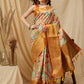 Green Kanjeevaram Silk Digital Print Floral Saree with Unstitched Blouse - Hiral Fashion | Swadesiicart
