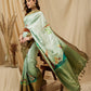 Olive Kanjeevaram Silk Digital Print Animal Print Saree with Unstitched Blouse - Hiral Fashion | Swadesiicart