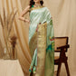 Olive Kanjeevaram Silk Digital Print Animal Print Saree with Unstitched Blouse - Hiral Fashion | Swadesiicart