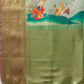 Olive Kanjeevaram Silk Digital Print Animal Print Saree with Unstitched Blouse - Hiral Fashion | Swadesiicart