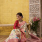 Multicolor Kanjeevaram Silk Digital Print Floral Saree with Unstitched Blouse - Hiral Fashion | Swadesiicart