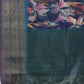 Navy Blue Kanjeevaram Silk Digital Print Floral Saree with Unstitched Blouse - Hiral Fashion | Swadesiicart