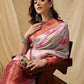 Pink Kanjeevaram Silk Digital Print Floral Saree with Unstitched Blouse - Hiral Fashion | Swadesiicart