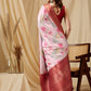 Pink Kanjeevaram Silk Digital Print Floral Saree with Unstitched Blouse - Hiral Fashion | Swadesiicart
