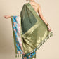 Green Kanjeevaram Silk Digital Print Geomatric Saree with Unstitched Blouse - Hiral Fashion | Swadesiicart