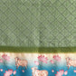 Green Kanjeevaram Silk Digital Print Geomatric Saree with Unstitched Blouse - Hiral Fashion | Swadesiicart