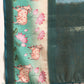 Turquoise Kanjeevaram Silk Digital Print Geomatric Saree with Unstitched Blouse - Hiral Fashion | Swadesiicart