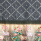 Gray Kanjeevaram Silk Digital Print Geomatric Saree with Unstitched Blouse - Hiral Fashion | Swadesiicart